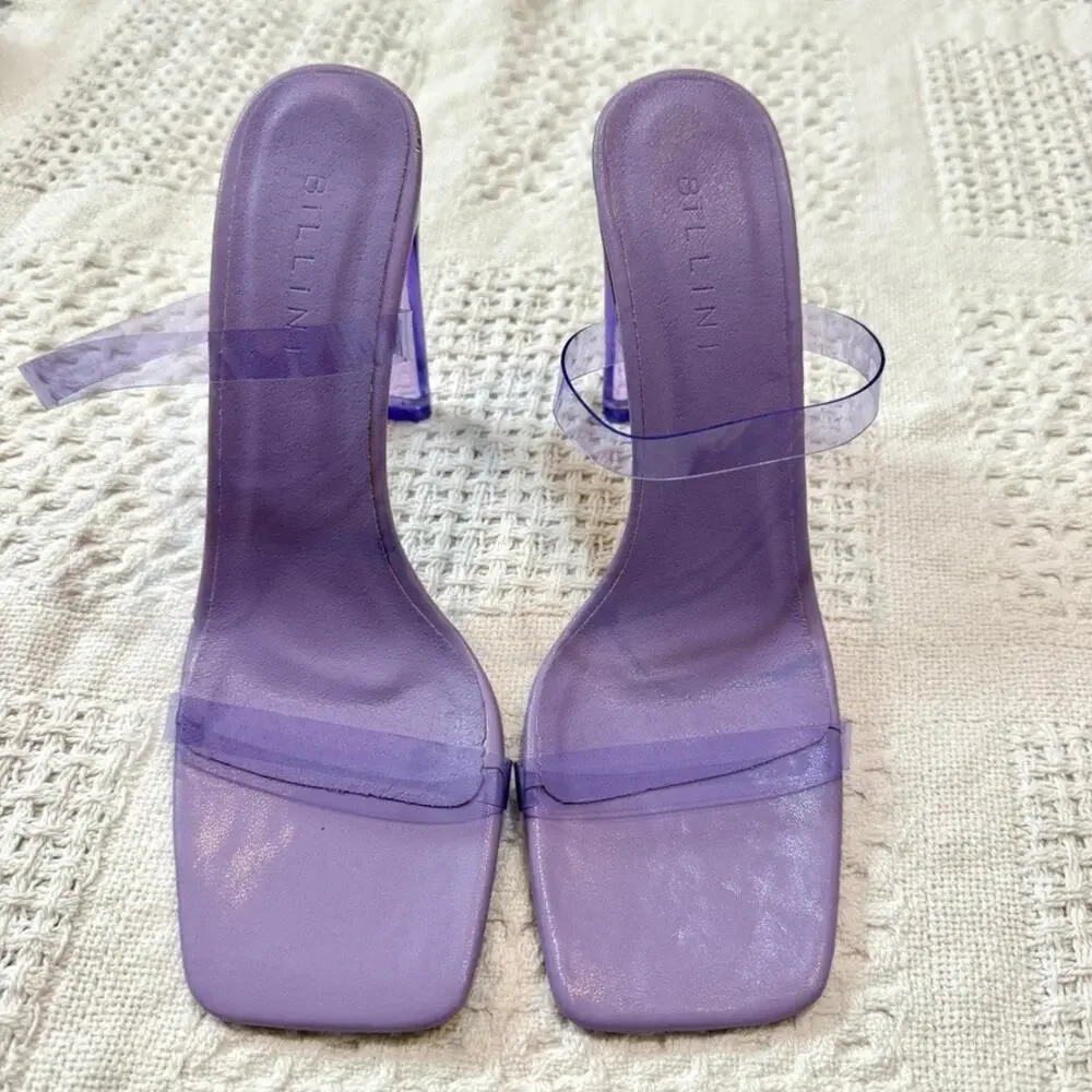 Billini 9 Caelan rubber clear double strap heels sandal 2552